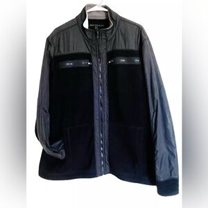 Paper denim & cloth Lightweight Black Zip Up Jacket Waffle 4 Pockets XL